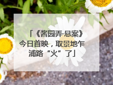 《酱园弄·悬案》今日首映，取景地乍浦路“火”了