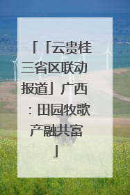 「云贵桂三省区联动报道」广西：田园牧歌 产融共富