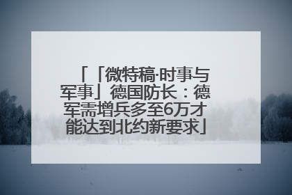 「微特稿·时事与军事」德国防长：德军需增兵多至6万才能达到北约新要求