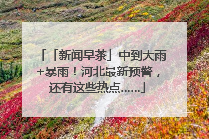 「新闻早茶」中到大雨+暴雨！河北最新预警，还有这些热点……