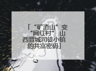 “矿渣山”变“网红村” 山西晋城司徒小镇的共富密码