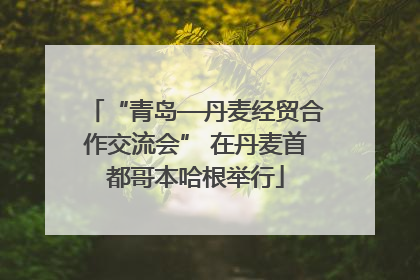 “青岛—丹麦经贸合作交流会” 在丹麦首都哥本哈根举行