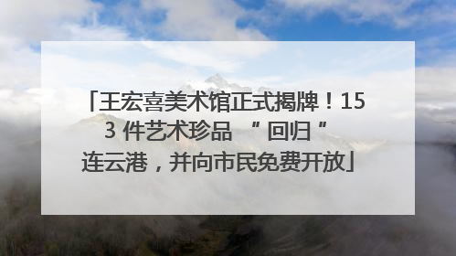 王宏喜美术馆正式揭牌！153 件艺术珍品 “ 回归 ” 连云港，并向市民免费开放