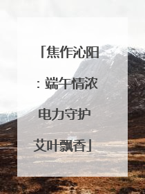 焦作沁阳：端午情浓 电力守护艾叶飘香