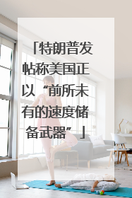 特朗普发帖称美国正以“前所未有的速度储备武器”
