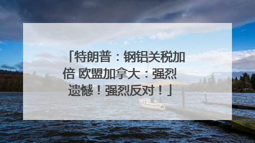 特朗普：钢铝关税加倍 欧盟加拿大：强烈遗憾！强烈反对！