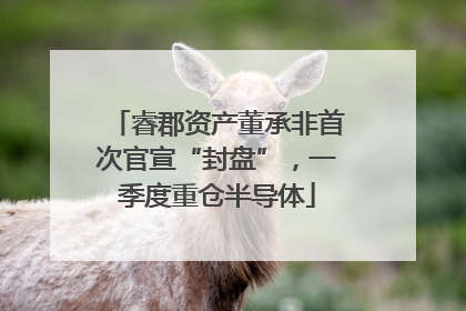 睿郡资产董承非首次官宣“封盘”，一季度重仓半导体