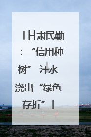 甘肃民勤：“信用种树” 汗水浇出“绿色存折”