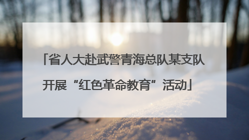 省人大赴武警青海总队某支队开展“红色革命教育”活动