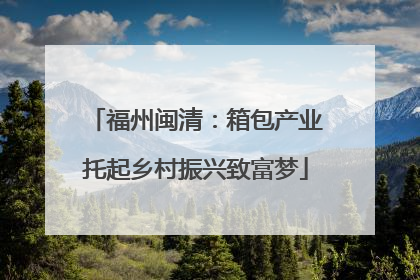 福州闽清：箱包产业托起乡村振兴致富梦