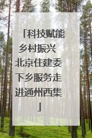 科技赋能乡村振兴 北京住建委下乡服务走进通州西集