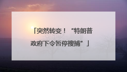 突然转变！“特朗普政府下令暂停搜捕”