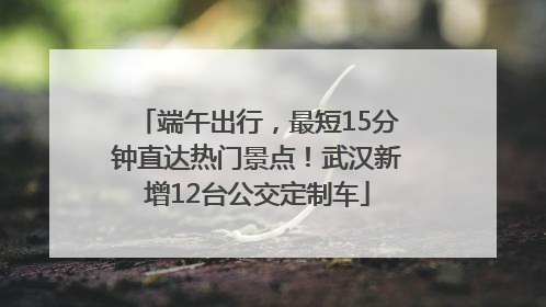 端午出行，最短15分钟直达热门景点！武汉新增12台公交定制车