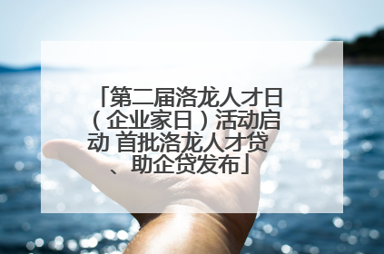 第二届洛龙人才日（企业家日）活动启动 首批洛龙人才贷、助企贷发布