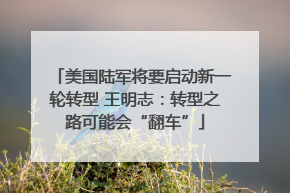 美国陆军将要启动新一轮转型 王明志：转型之路可能会“翻车”