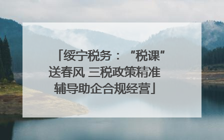 绥宁税务：“税课”送春风 三税政策精准辅导助企合规经营
