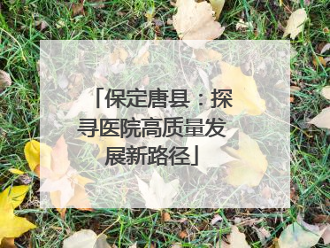 保定唐县：探寻医院高质量发展新路径