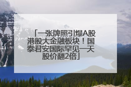 一张牌照引爆A股港股大金融板块！国泰君安国际罕见一天股价翻2倍
