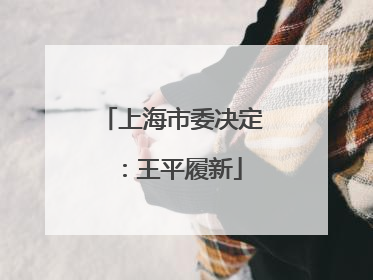 上海市委决定：王平履新