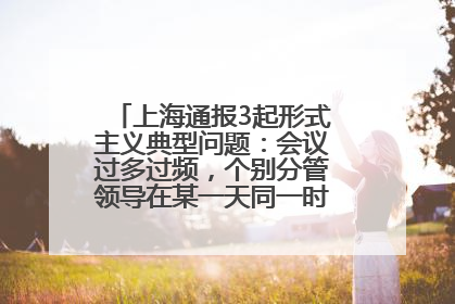 上海通报3起形式主义典型问题：会议过多过频，个别分管领导在某一天同一时段需参加3个会议