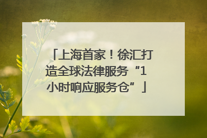上海首家！徐汇打造全球法律服务“1小时响应服务仓”