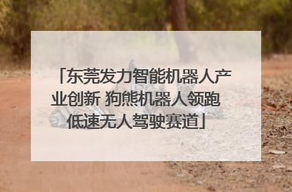 东莞发力智能机器人产业创新 狗熊机器人领跑低速无人驾驶赛道