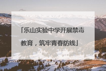 乐山实验中学开展禁毒教育，筑牢青春防线