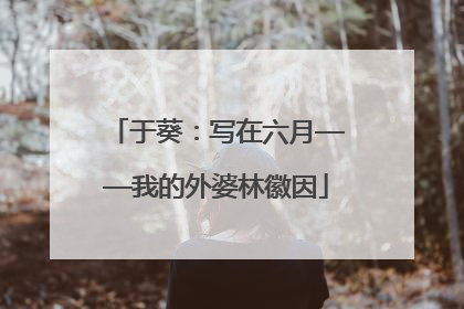 于葵：写在六月——我的外婆林徽因