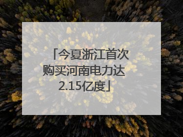 今夏浙江首次购买河南电力达2.15亿度