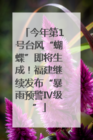 今年第1号台风“蝴蝶”即将生成！福建继续发布“暴雨预警Ⅳ级”