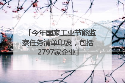今年国家工业节能监察任务清单印发，包括2797家企业