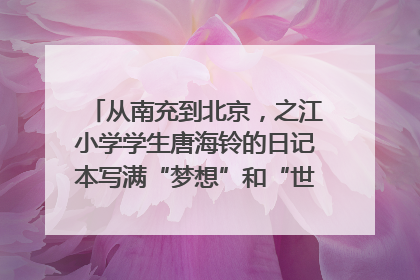 从南充到北京，之江小学学生唐海铃的日记本写满“梦想”和“世界”｜您牵挂的四川