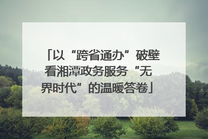 以“跨省通办”破壁 看湘潭政务服务“无界时代”的温暖答卷