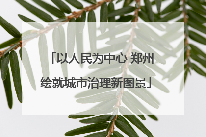 以人民为中心 郑州绘就城市治理新图景
