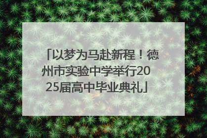 以梦为马赴新程！德州市实验中学举行2025届高中毕业典礼