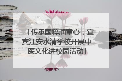 传承国粹润童心，宜宾江安水清学校开展中医文化进校园活动