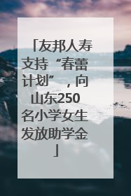 友邦人寿支持“春蕾计划”，向山东250名小学女生发放助学金