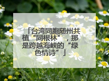 台湾同胞随州共植“同根林”，那是跨越海峡的“绿色情诗”
