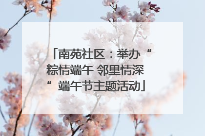 南苑社区：举办“粽情端午 邻里情深”端午节主题活动