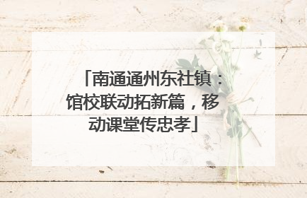 南通通州东社镇：馆校联动拓新篇，移动课堂传忠孝