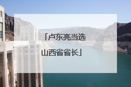 卢东亮当选山西省省长