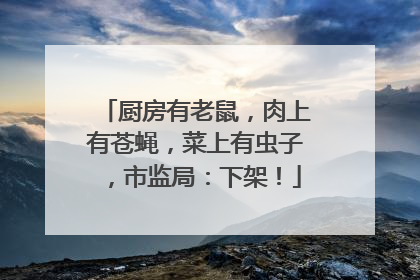 厨房有老鼠，肉上有苍蝇，菜上有虫子，市监局：下架！