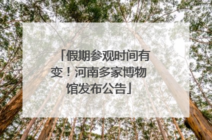 假期参观时间有变！河南多家博物馆发布公告