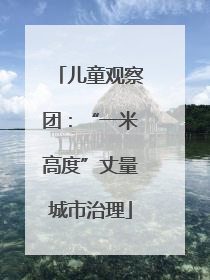 儿童观察团：“一米高度”丈量城市治理