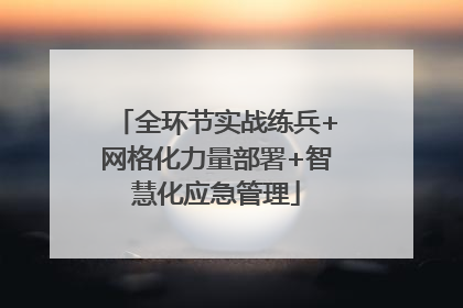 全环节实战练兵+网格化力量部署+智慧化应急管理