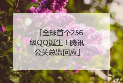 全球首个256级QQ诞生！腾讯公关总监回应