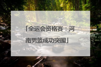 全运会资格赛：河南男篮成功突围