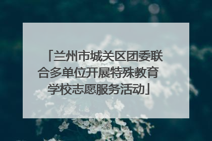 兰州市城关区团委联合多单位开展特殊教育学校志愿服务活动