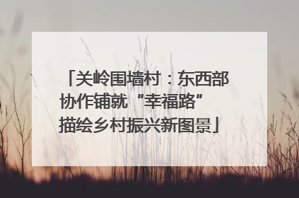 关岭围墙村：东西部协作铺就“幸福路” 描绘乡村振兴新图景