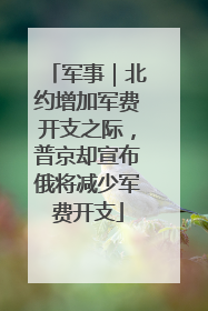 军事｜北约增加军费开支之际，普京却宣布俄将减少军费开支